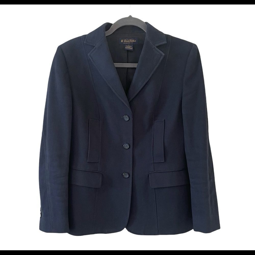 Brooks Brothers Women's Brushed Cotton Twill Navy Button Jacket 6 - Picture 1 of 7